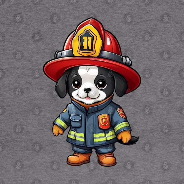 Adorable Cute Firefighter Dog by Leon Star Shop